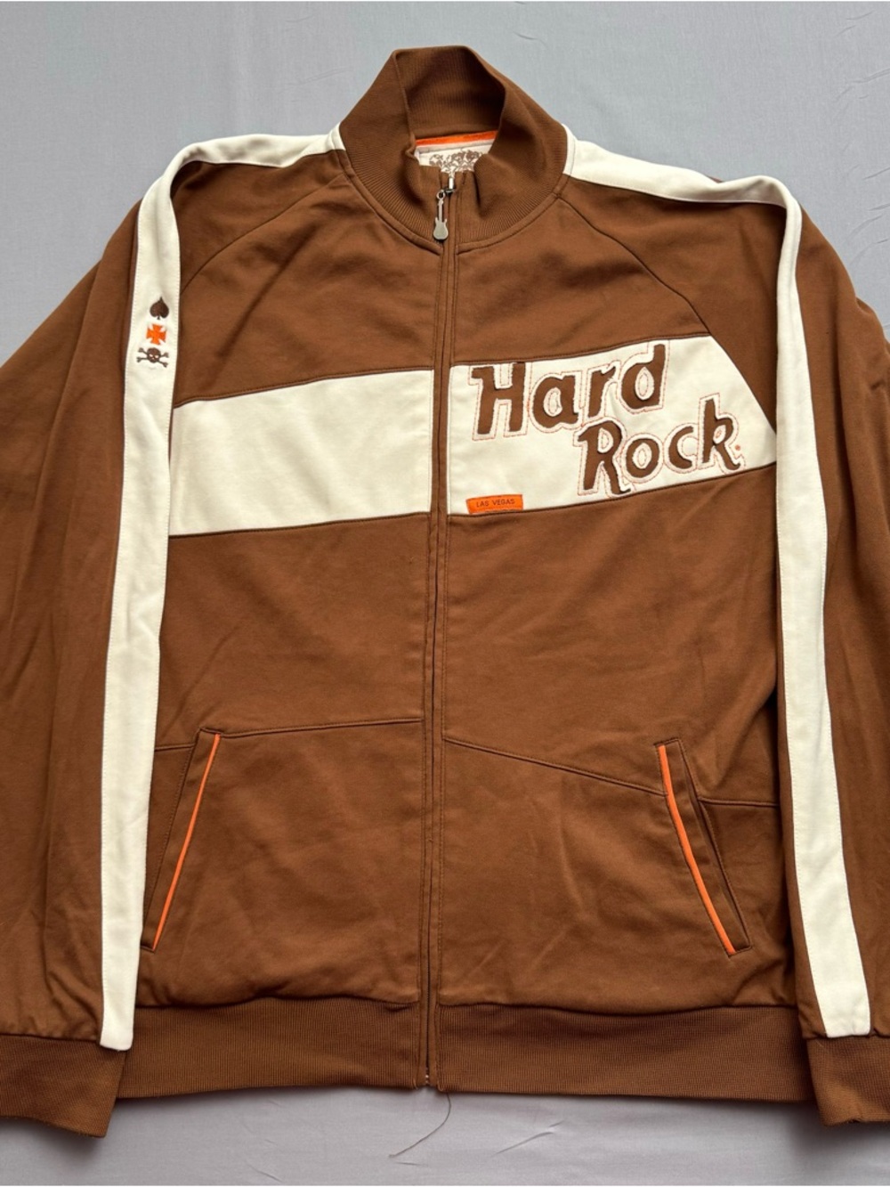 Hard Rock Café Las Vegas Brown Track Jacket XL Original Rock & Pop Music